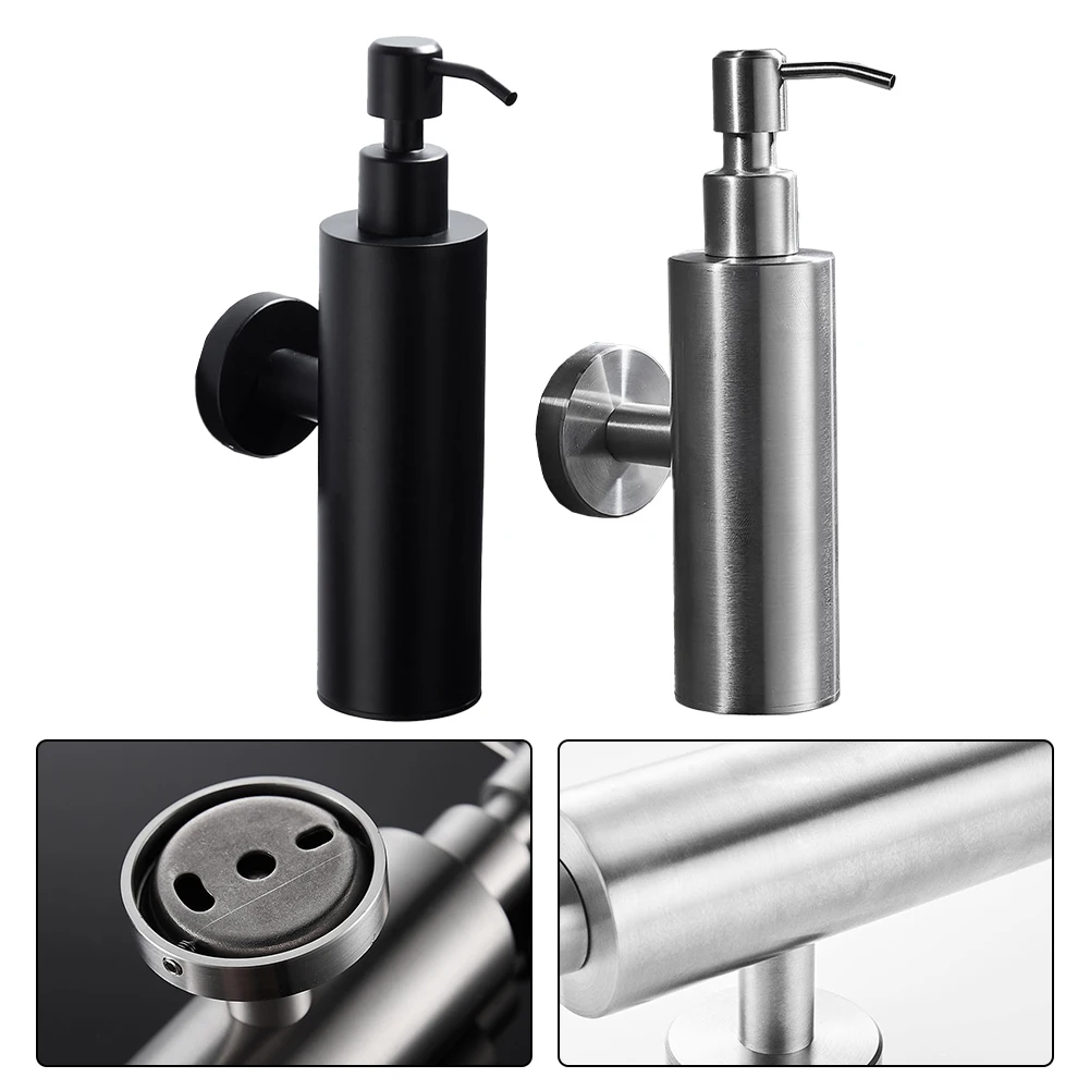 Soap Dispenser Stainless Steel Soap Bottle Wall Mounted Shampoo Dispenser Kitchen Press Soap Bottle Bathroom Liquid Pump Bottle