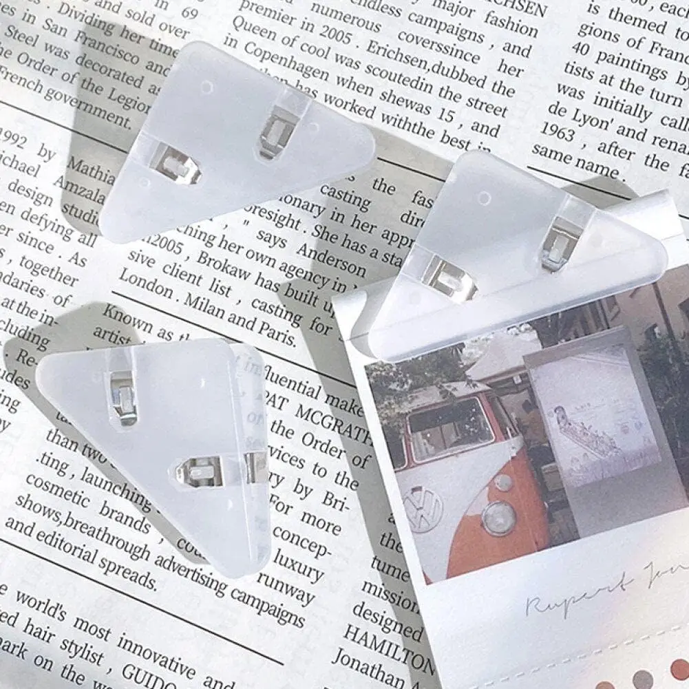 New Triangle Corner Clips, 10 Pcs Paper Clip Cript Clip Multificctional Plastic Binder Clips Page Porte pour Office School Tools