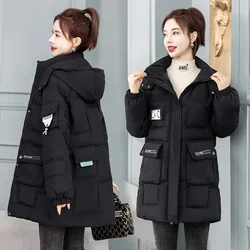 2023 New Women's Jacket Down Cotton Parkas Winter Jacket Coat Thick Long Coats Female Fashion Hooded Padded Outerwear