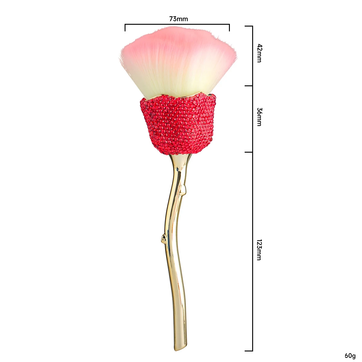 Pinceau de maquillage en strass en forme de fleur, grand pinceau de maquillage pour poudre pour le visage, poudre anti-poussière, fond de teint, pour le maquillage des ongles également
