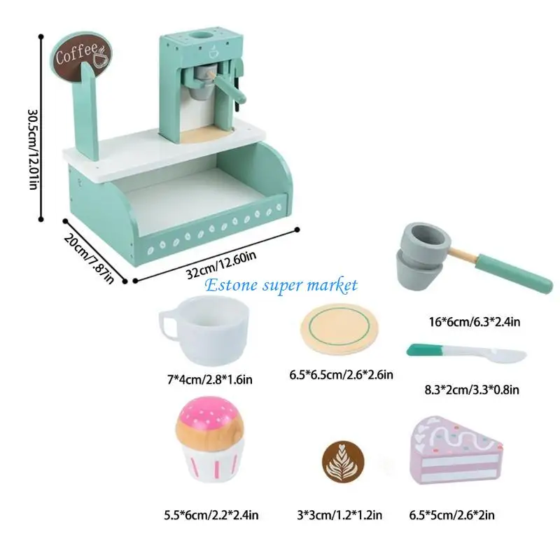 090B ครัวเล่นร้านกาแฟของเล่น Cupcake เด็กเล่นบทบาทชุดของขวัญวันเกิด Fine Motor Skill ของเล่น