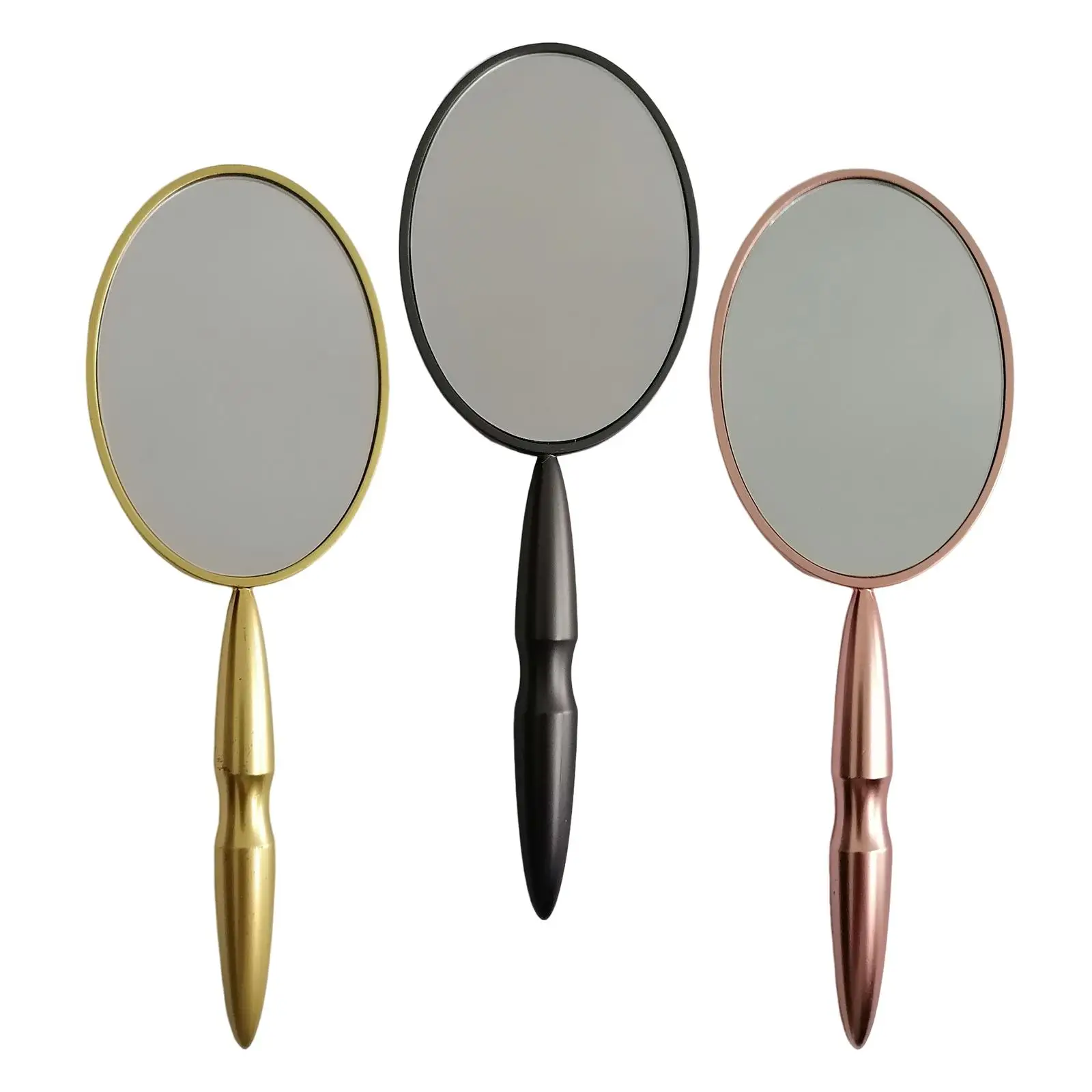Hand Mirror with Handle Pocket Compact Mirror Oval Makeup Mirror Frame Personal