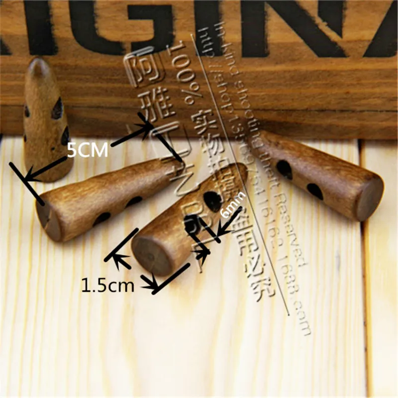 50pcs/Lot Vintage Restro Wood Olive Horn Button Buckle Overcoat Craft Diy Scrapbooking Home Decoration Tailor Sewing Accessory