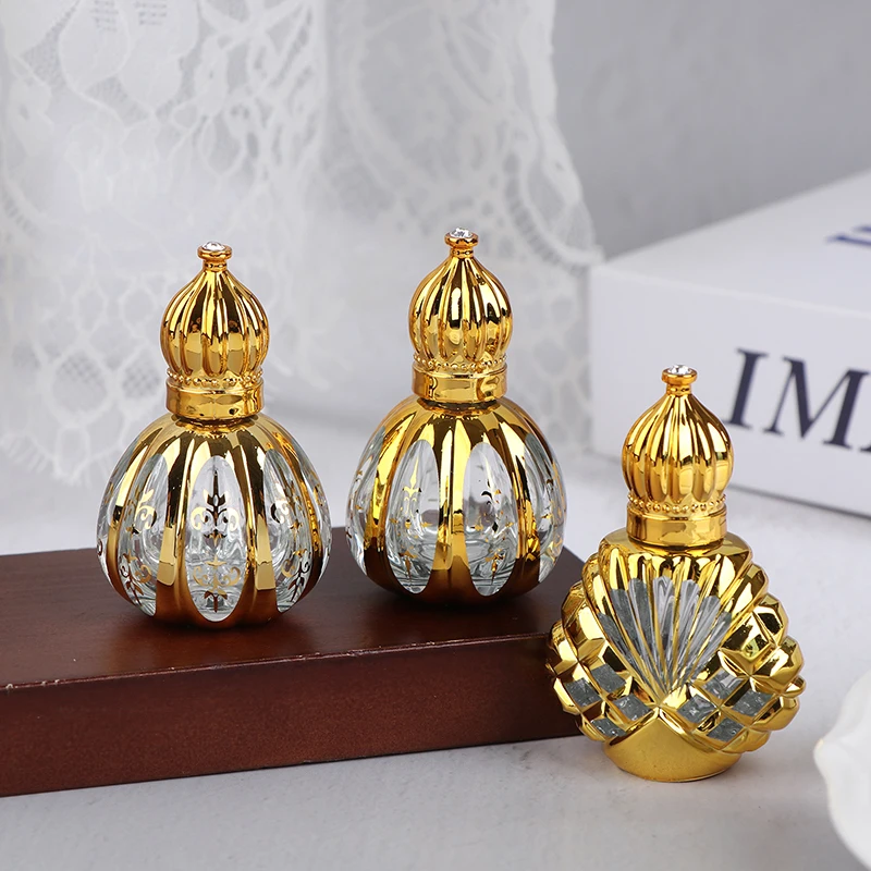 13ML Roll On Bottle Glass Mini Essential Oil Container Portable Cosmetic Vials  Perfume Bottle Gold Empty Roll-On Bottle