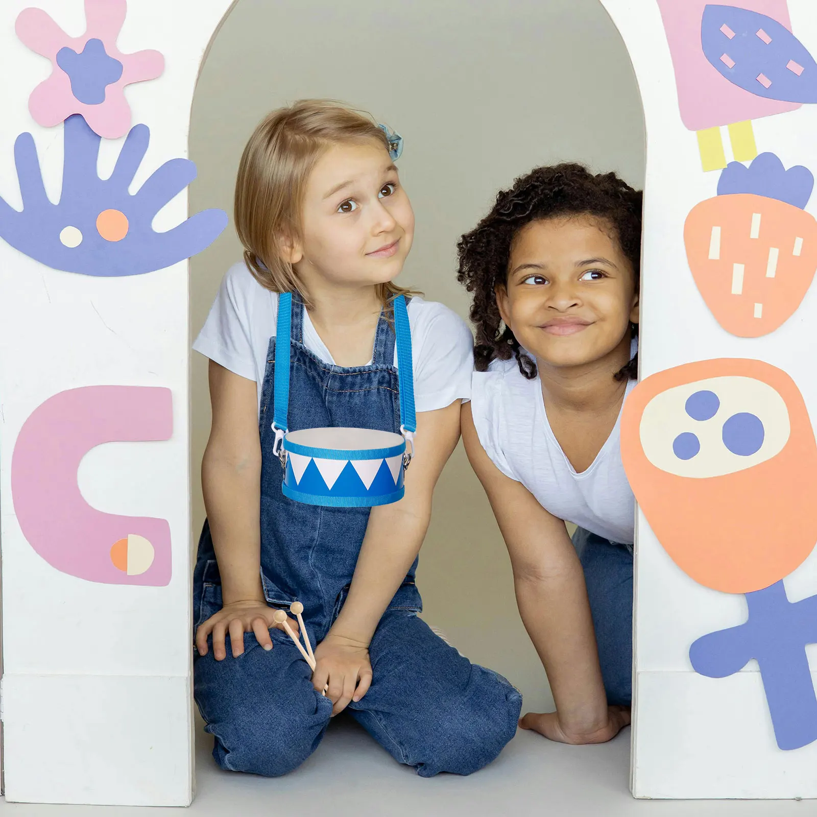 

Double-sided Drum Beat Kids Drums Toy Baby Wood Made Children Percussion Snare Hand Toys