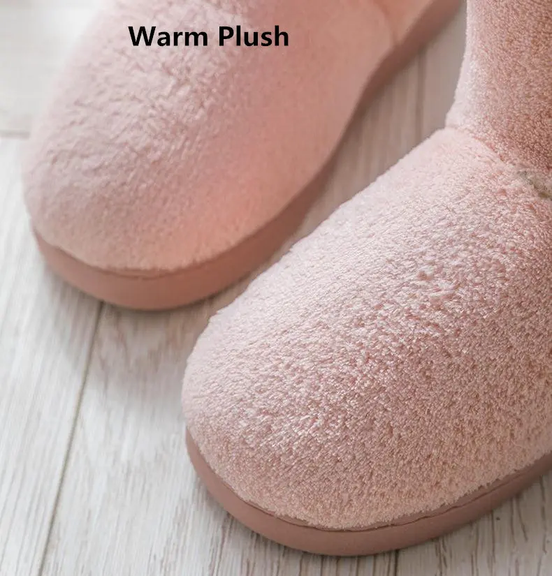 TZLDN Winter Warme Schuhe Frau Männer Hausschuhe Weiche Plus Paare Hause Boden Schnee Stiefel Anti-slip Weibliche Haus schuhe – Detail 6