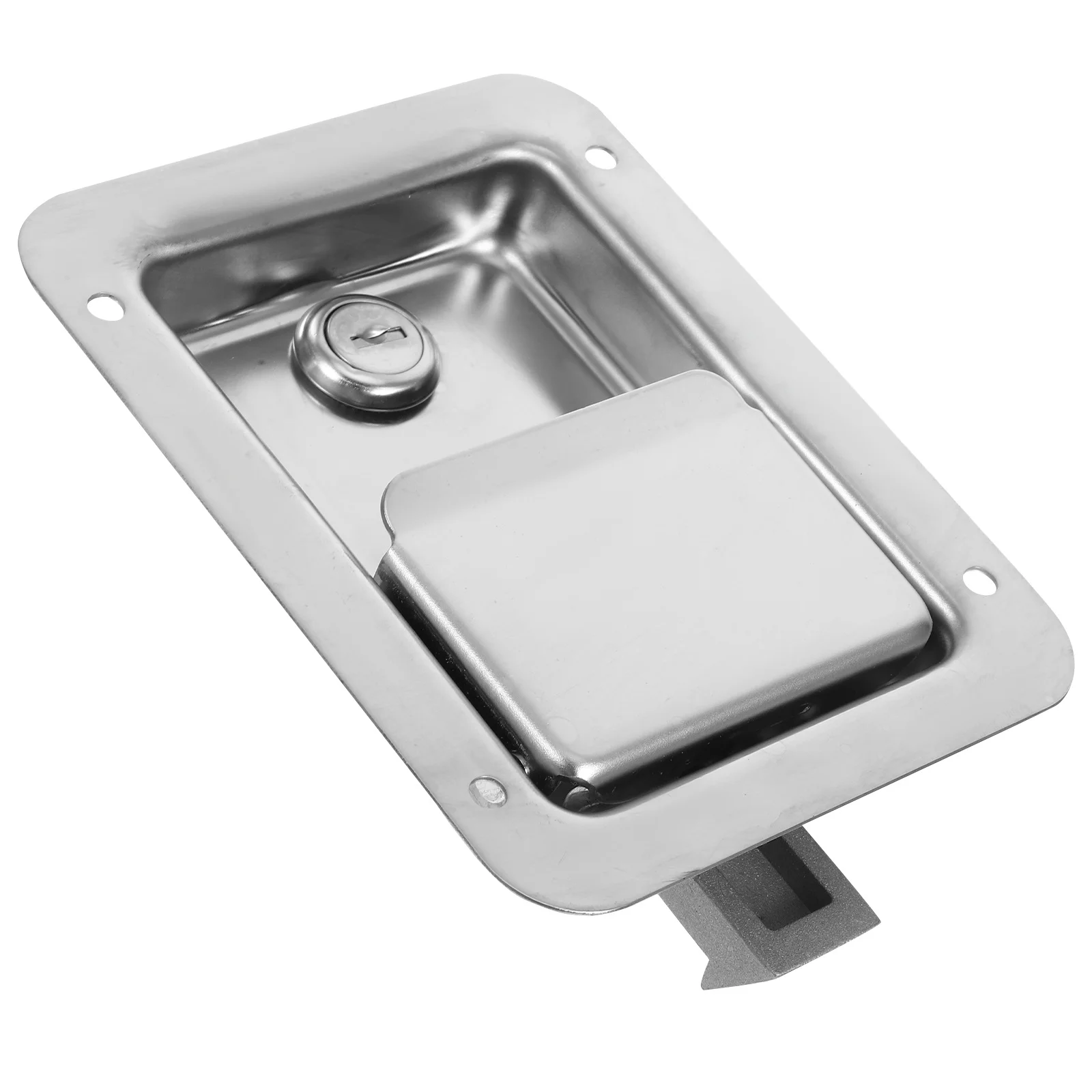 

Стальной замок для ящика для инструментов, 2 ключа, ручка для автофургона из нержавеющей стали, лопатка, сверхмощный прицеп, ящик для инструментов, безопасная защелка, безопасный замок для ящика для инструментов