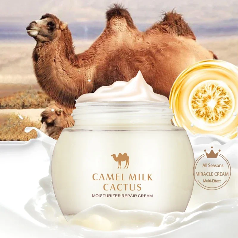 كريم ترطيب وصبار حليب الجمل يغذي بشكل طبيعي كريم ترطيب مرطب يدوم طويلاً