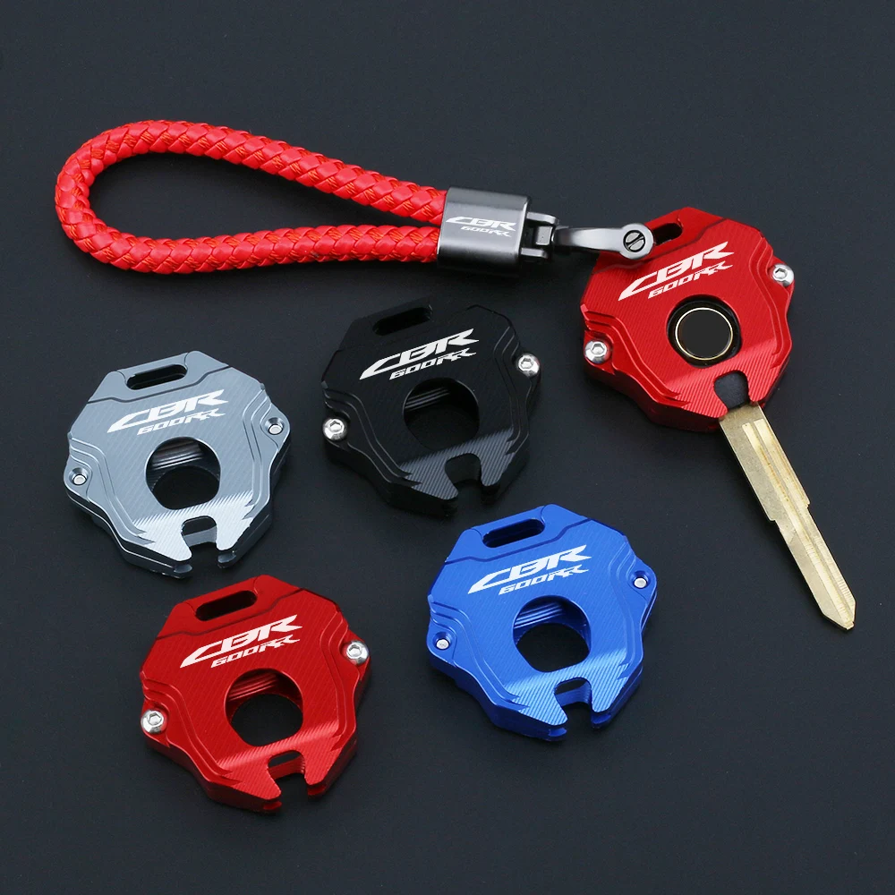 Motorcycle CNC Aluminum Key Cover Refined Texture Key Protector With Braided Rope For HONDA CBR600RR CBR 600RR 600 RR