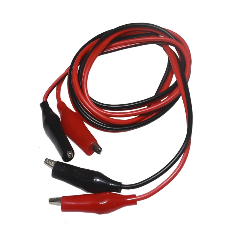 【2-1PCS】Meter Double Red And Black Clips Crocodile Cable Alligator Jumper Wire Test Leads