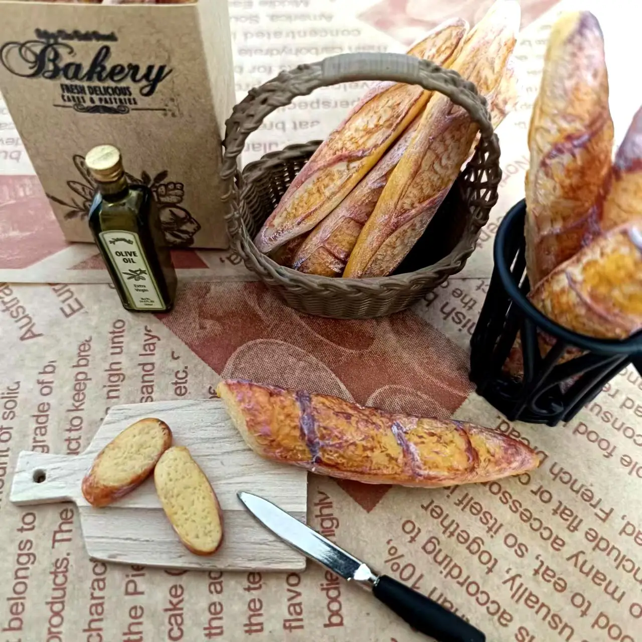 NEW Handmade 1/6 Scale Dollhouse Miniature Baguette Simulation Toys Mini Clay Bread for Blyth OB11 BJD Kitchen Accessories