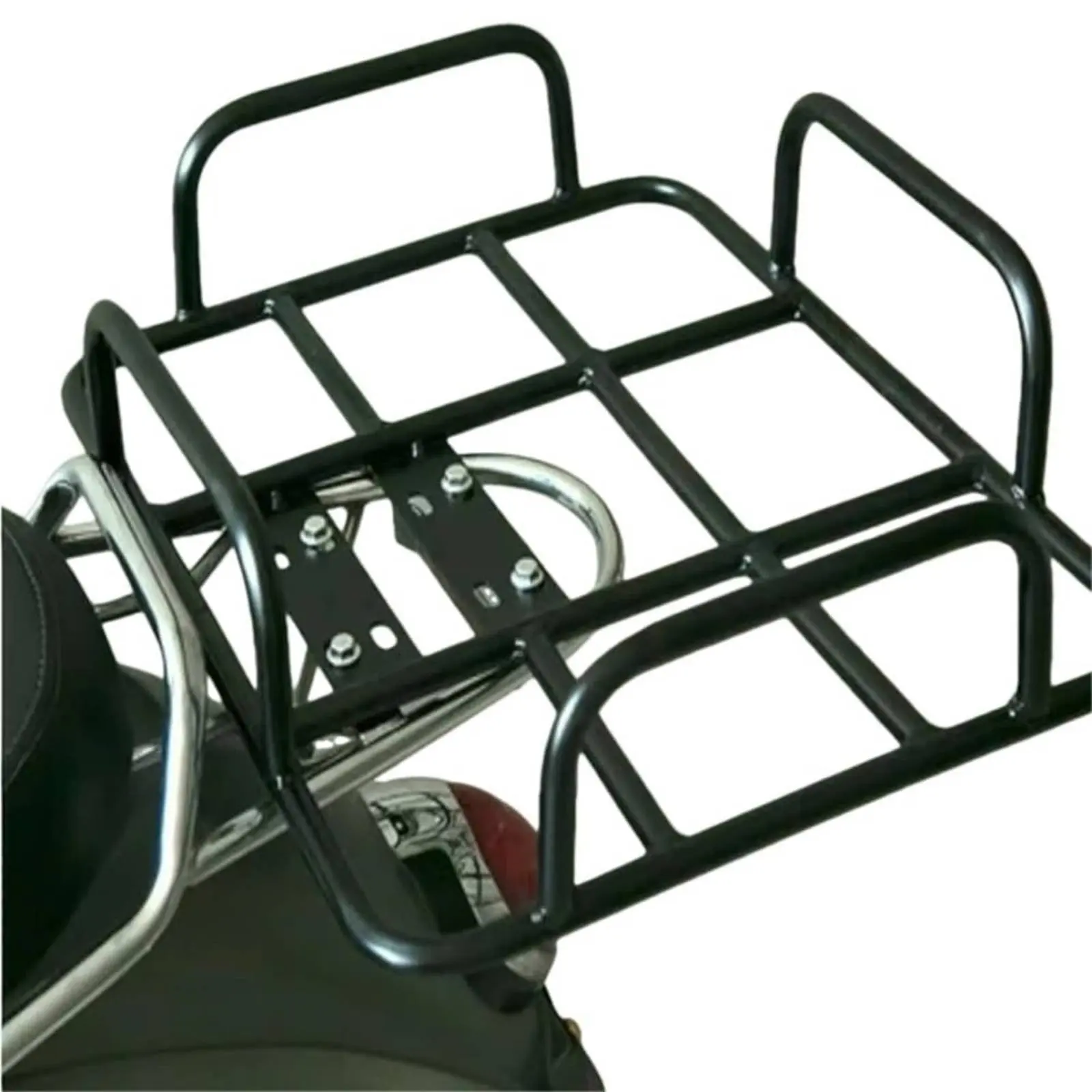 Electric Bike Cargo Rack Rust Resistant Motorbike Delivery Rack Food Delivery Carrier Frame Black Finish Transport Gear