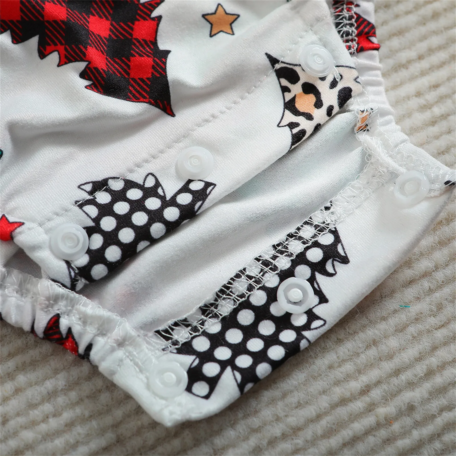 Conjuntos navideños de dos piezas para niñas, ropa navideña con estampado de árbol de Navidad, pelele de manga larga, pantalones acampanados de terciopelo, traje de otoño de 0 a 18M