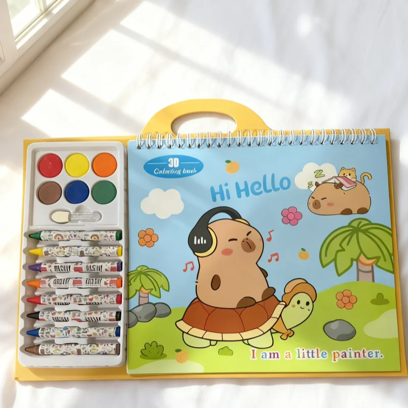 كراسة الرسم الكرتونية السحرية للأطفال أدوات مكتبية ثلاثية الأبعاد رسم يدويًا كتاب رسم جميل كرتوني لعبة تفاعلية بين الوالدين والطفل هدية"