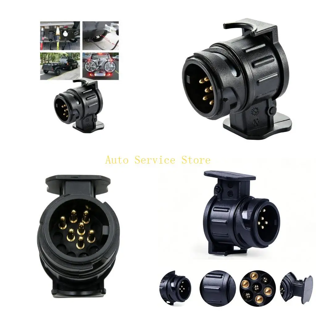 462A European 13P To 7 Pin Trailer Plug Adapter ABS Socket For Truck Caravans Towing