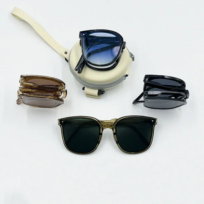 Folding Sunglasses for Women with Advanced Sense of Ins2023 New Glasses Box Myopia Sunglasses for Driving UV Protection