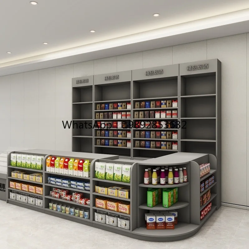 YFY Supermarket Convenience Store Cashier Counter Tobacco and Alcohol Cabinet Combination Shop Corner Counter Bar Shelf
