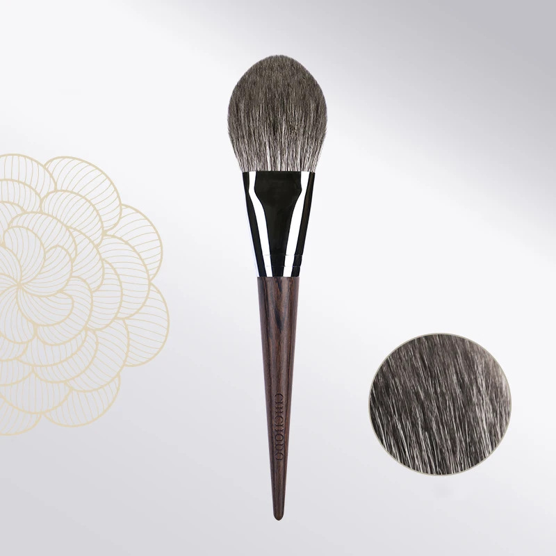 CHICHODO Makeup Brush-Luxury Ebony Handle Natural Hair 41Pcs Brushes Series-002Fox+Goat Hair Powder Brush Beauty Makeup Tools