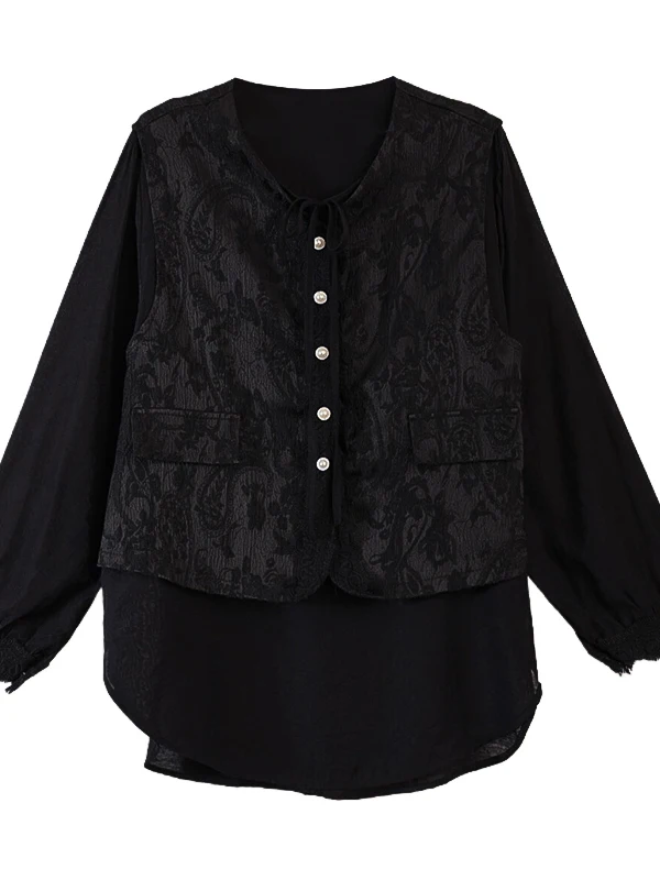 Nowa chińska luźna bluzka damska typu longsleeve, warstwa bazowa, plus size, swobodny krój, na wiosnę i jesień, nowość.