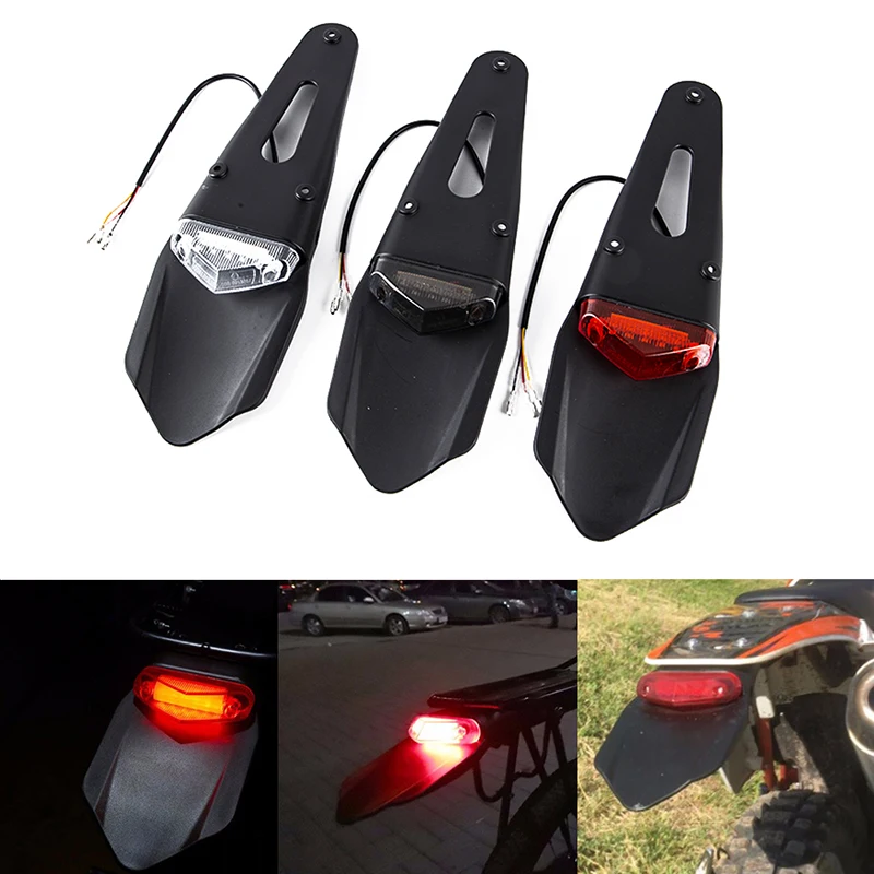 1pc Fender Tail Light Universal Polisport Motorcycle LED Tail Light&Rear Fender Stop Enduro Dirt Bike Fender taillight MX Trail