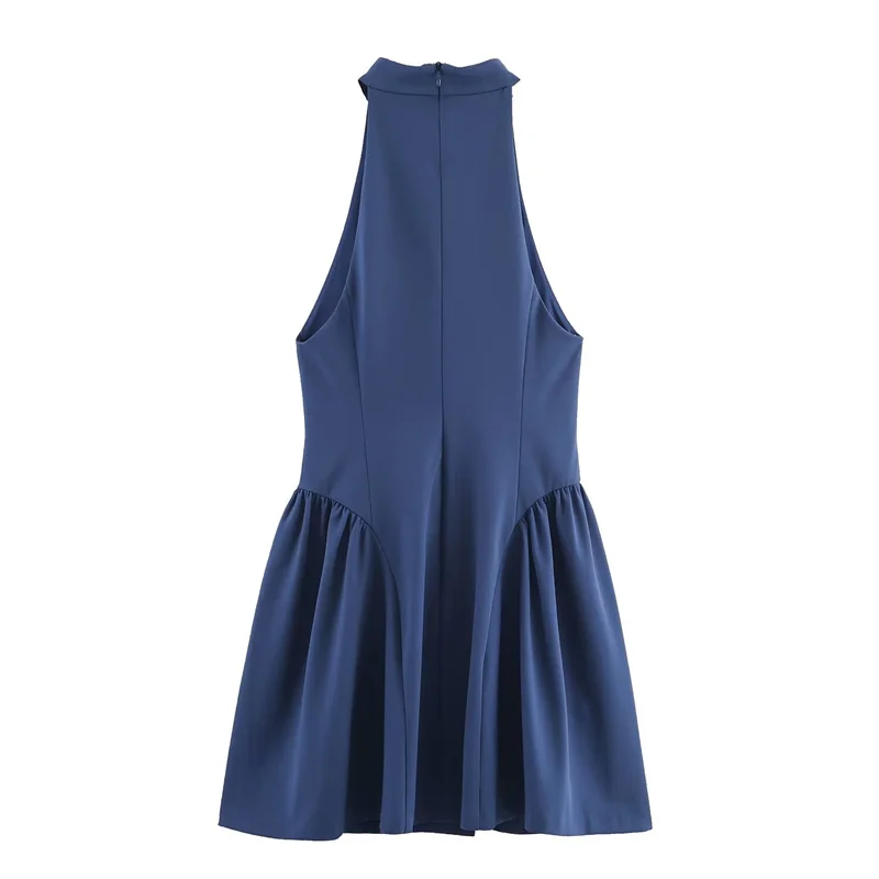 가을 신상 여성 의류 스파이시 걸 패셔너블 슬림핏 단색 멜빵 홀터넥 민소매 원피스