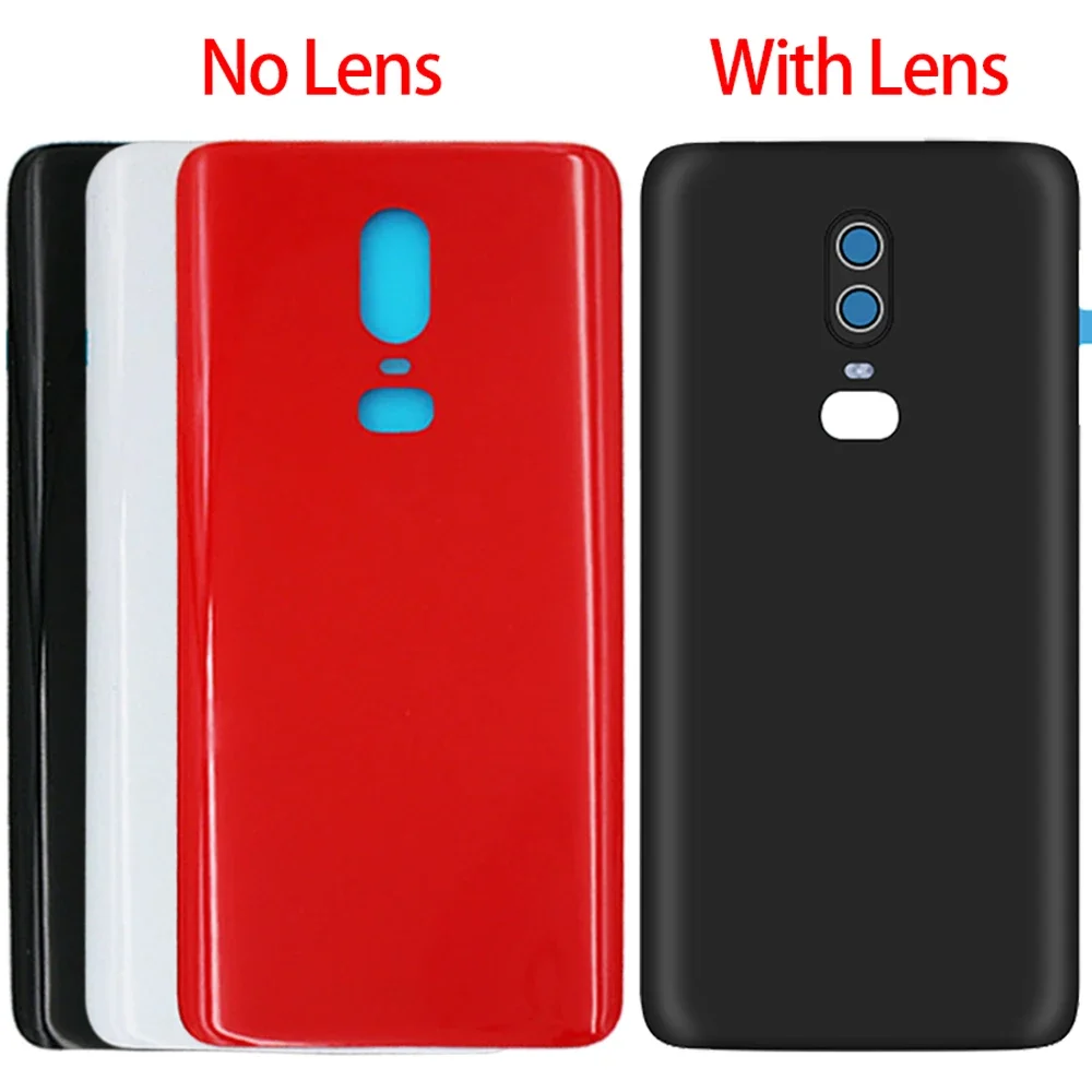 New Back Battery Cover For Oneplus 6 Housing Back Door Case Battery Rear Back Cover With Camera Glass Lens replacement Part