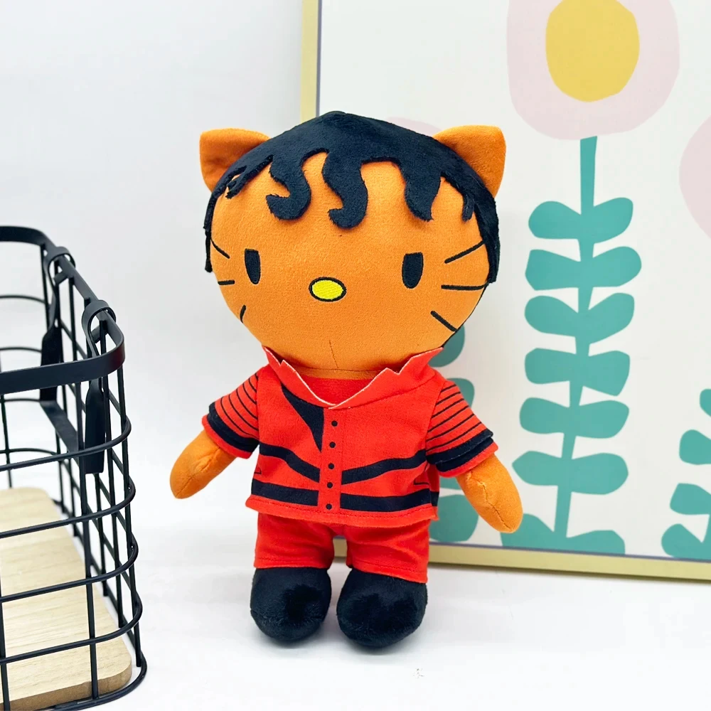 Hello Kitty Michael Jackson avec rouge ensemble complet vêtements en peluche poupée Figure en peluche mignon garçon filles Fans recueillir des cadeaux