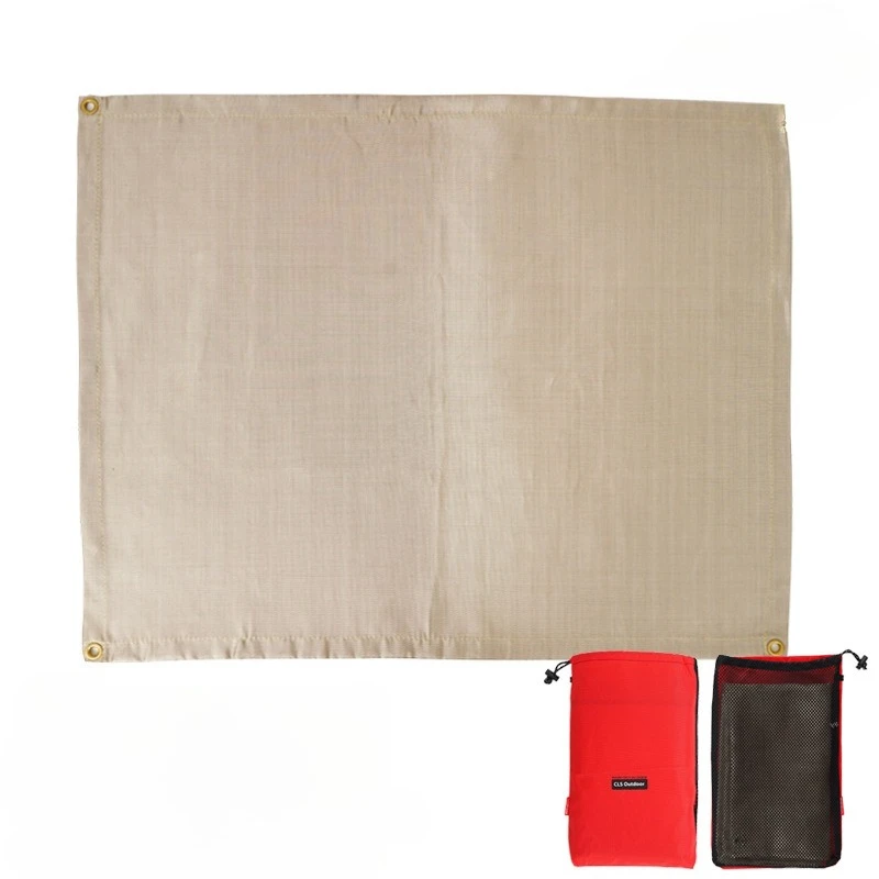 قماش مقاوم للحريق للتخييم في الهواء الطلق، وسادة عازلة للشواء للنزهات، بطانية إطفاء الحريق ذات درجة الحرارة العالية المقاومة للهب #5