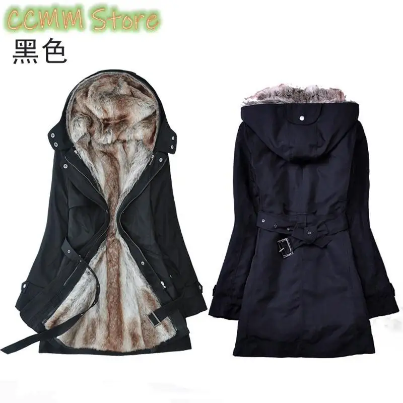 Women's Mid Length Hooded Parkas New Down Cotton Jacket Spring And Autumn Korean Fashion Female Windbreaker Outerwear