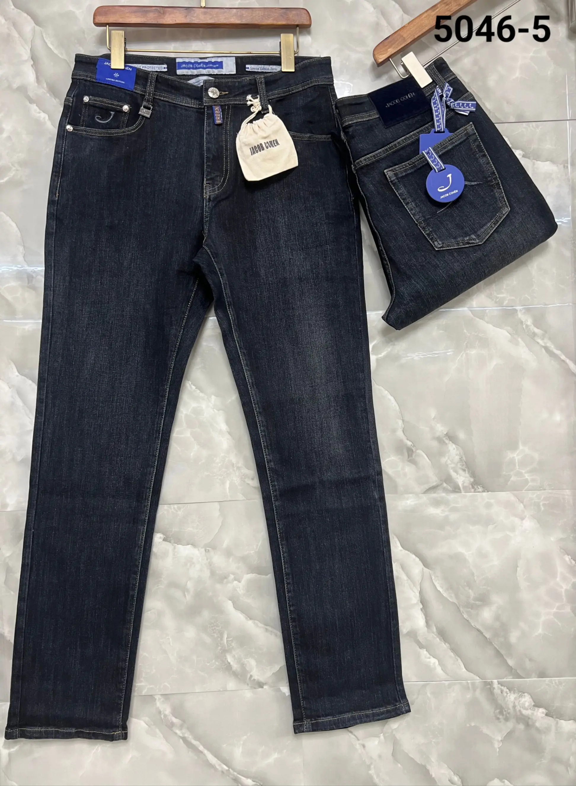 BLSK CPRT Jeans Thick Cotton Men 2026 Autumn Winter new embroidery comfortable high quality straight Big size 30-40 long Pants