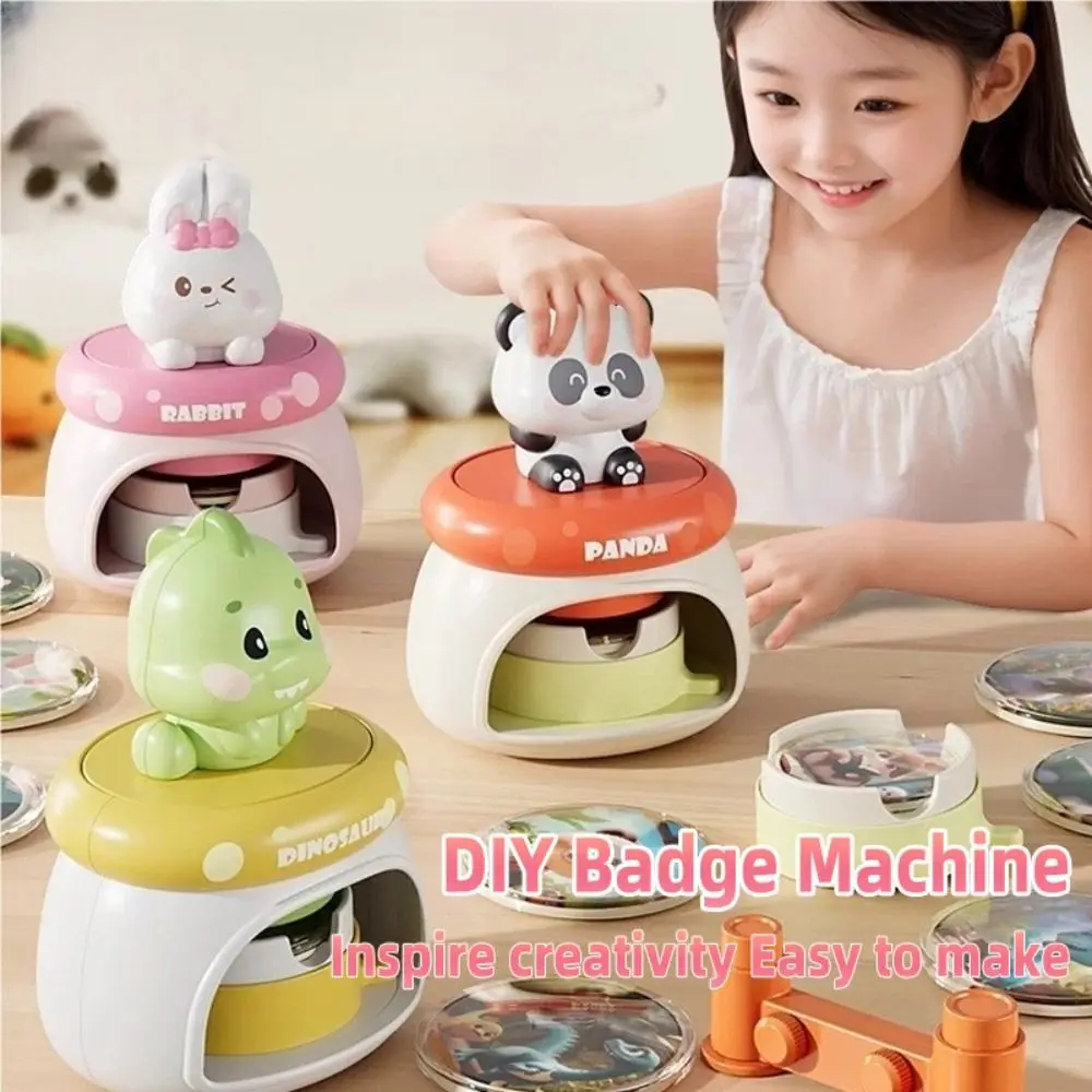 High Quality Cartoon Mini DIY Badge Machine Homemade Educational Button Maker Machine Material Package Badge Press Machine Gifts