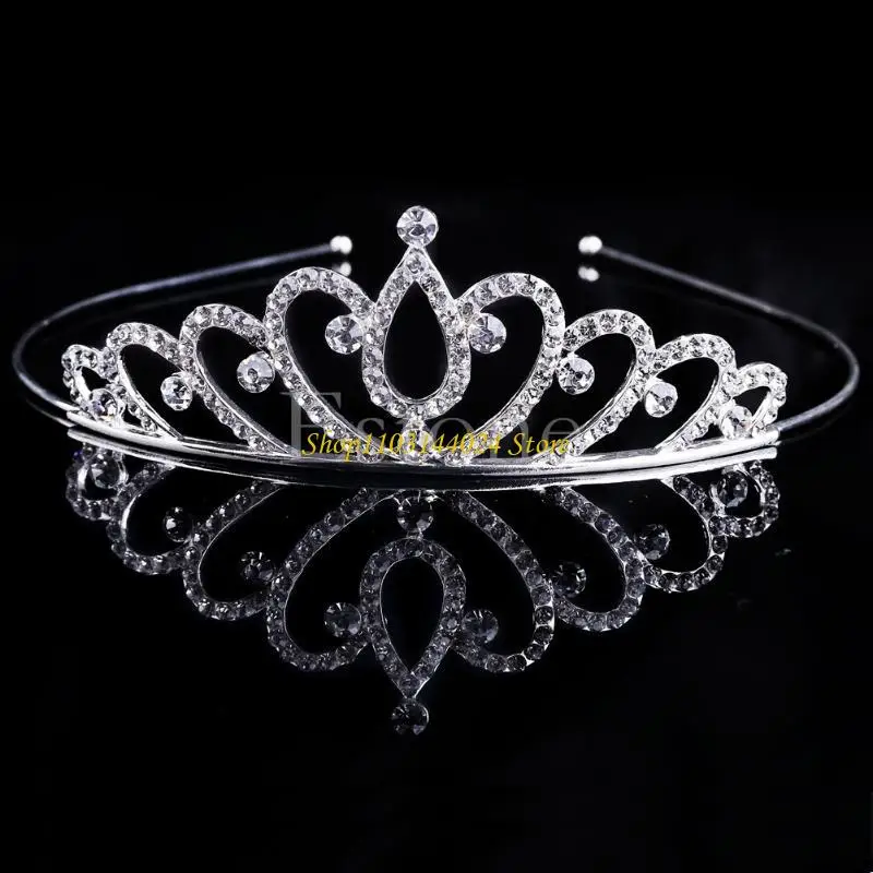 N5KE Vintage Wedding Bridal Crystal for Rhinestone Headband Crown Hair Accessories Ti