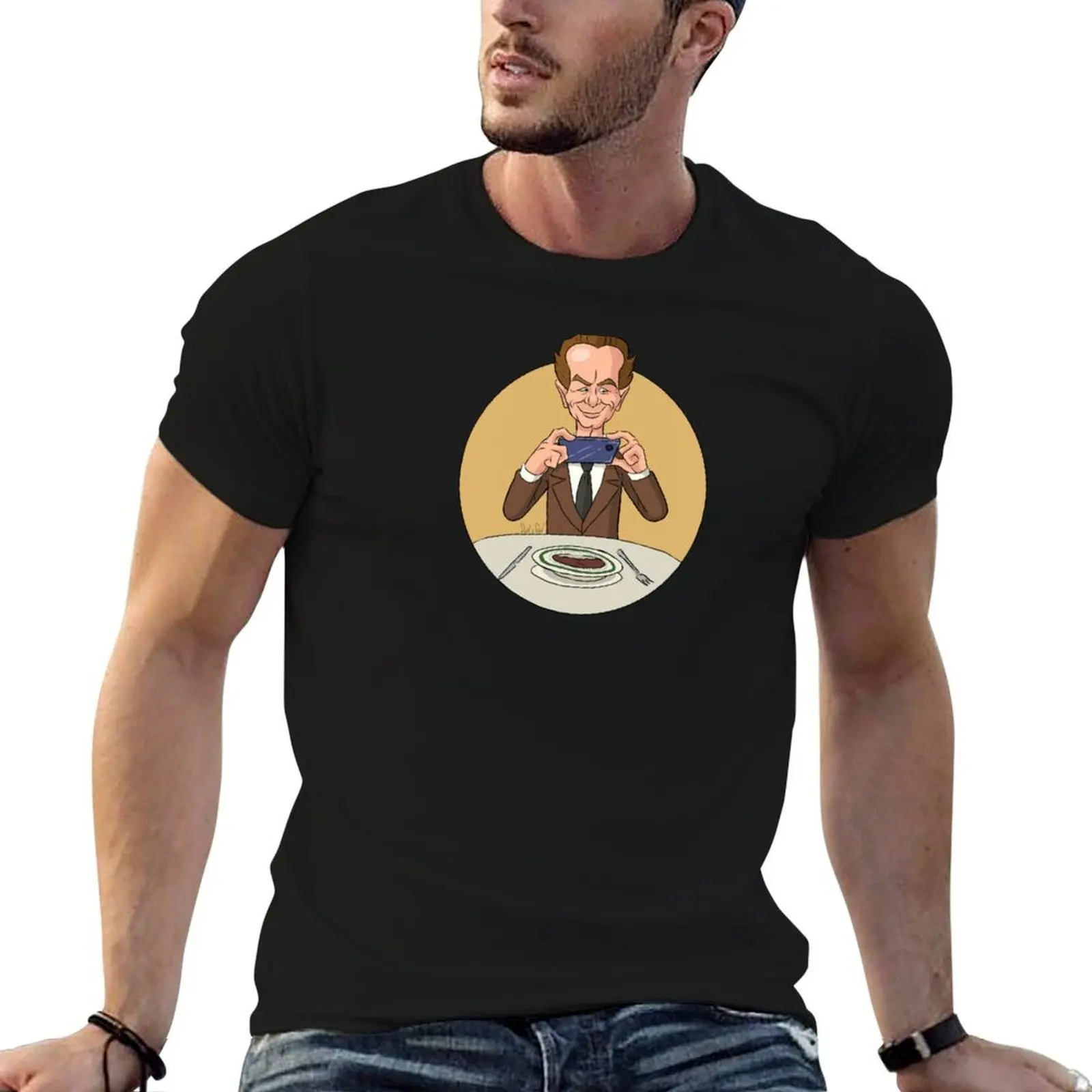 Camiseta Aldo Valletti-Foodstagram, camisetas para hombre, camiseta gráfica vintage, camisetas de algodón para hombre, camiseta de diseñador
