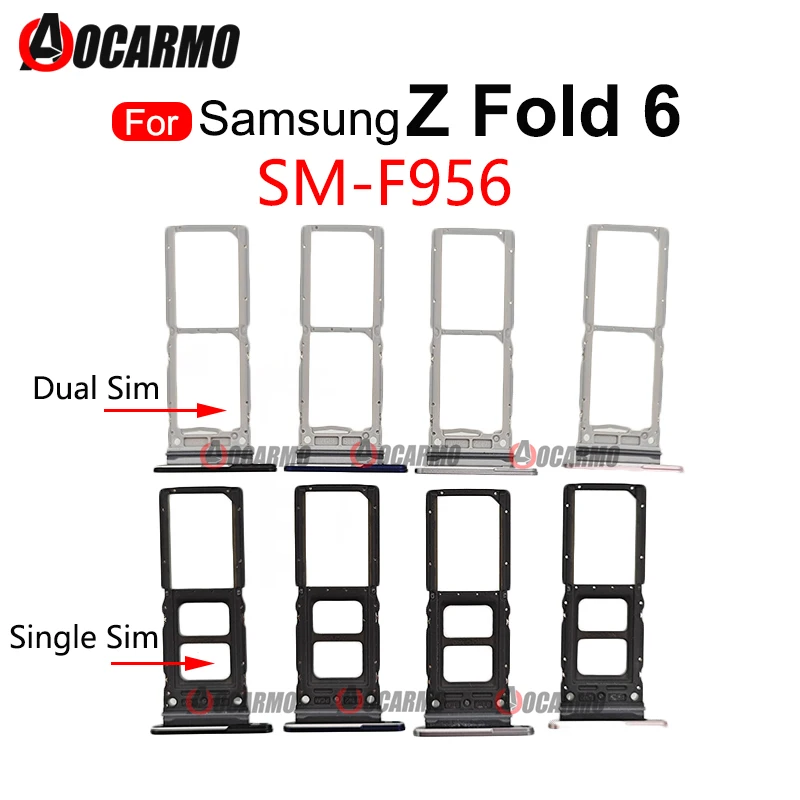 For Samsung Galaxy Z Fold6 Fold 6 F956 Dual & Single SIM Card Tray Holder Slot Replacement Parts