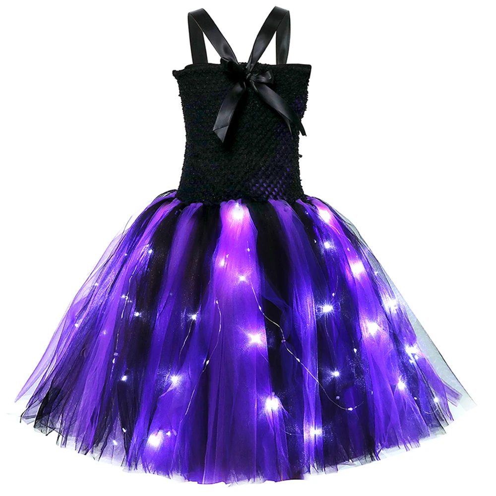 black and purple tutu dress Black and Purple Halloween Party Trailing Tutu Dress