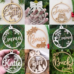 Customized name Christmas ball,wooden Christmas tree pendant,personalized Christmas gift,snowflake Santa Claus ChristmasDecorate