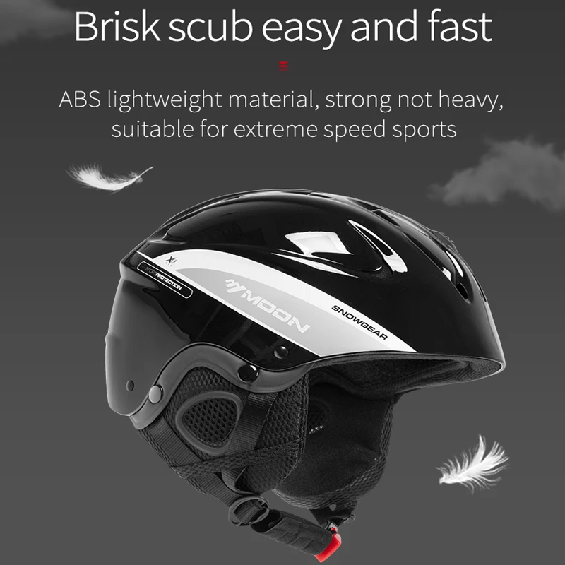 MOON-Adults Safety Helmet, Integrally-Mold, Breathable, Ultralight, Man Ski Helmet