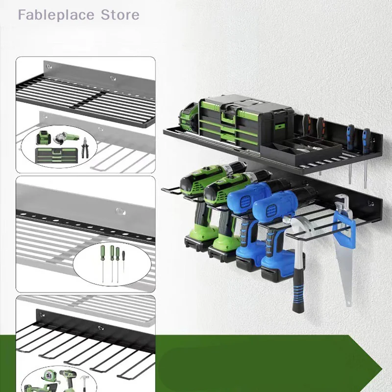 （Fable）Hand Electric Drill Rack Screwdriver Tool Rack Wall Mounted Rechargeable Drill Storage Rack Garage Powe Tool Storage Rack