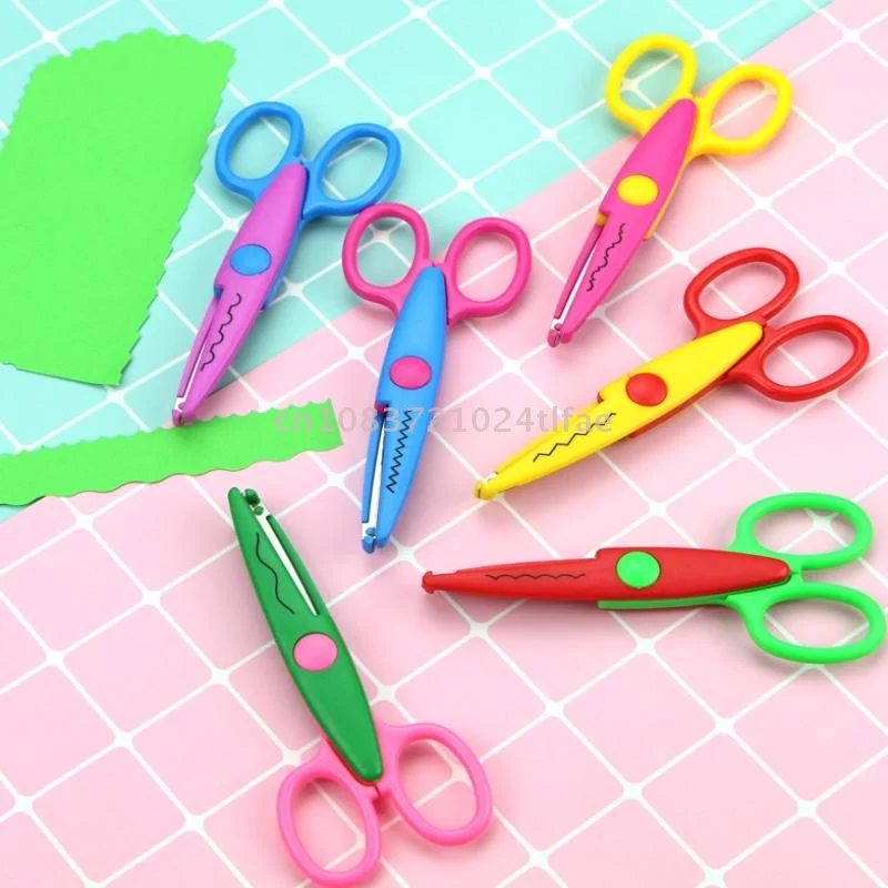 1 Pc Minimalistic Scissors Wavy Pattern Small Round Head Children Special Student Art Tool Stationery Scissor For Scrapbooking