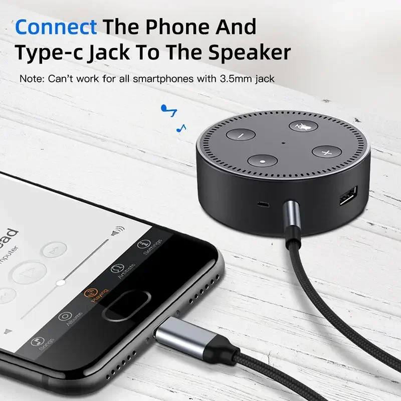 Jack AUX Cord  AUX Audio Cable Car Speaker Headphone Adapter For Samsung Xiaomi Huawei Universal Type-C Converter image 4