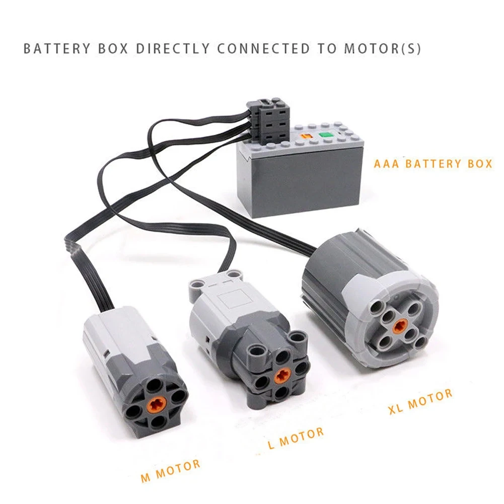 Bloco de construção eletrônico técnico moc acessórios micro-motor rc funções de energia peças caixa de bateria aa diy carro tijolos crianças brinquedos