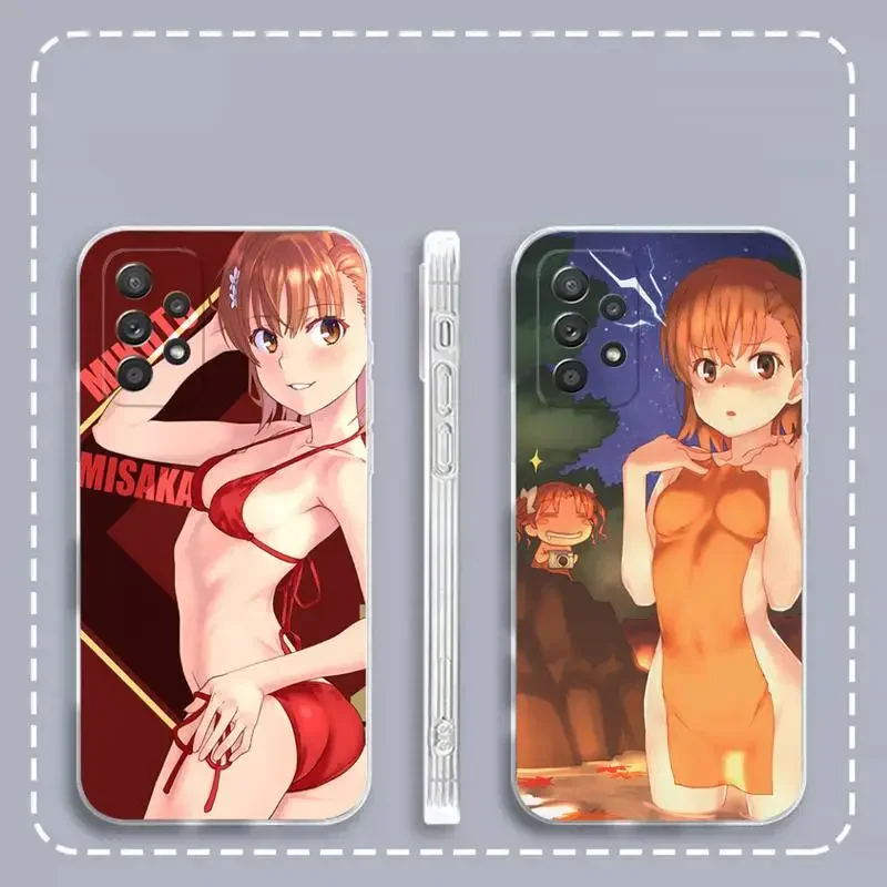 Railgun Misaka Mikoto Phone Case For Samsung Galaxy S 23 22 21 20 10 9 8 7 6 Plus Ultra 5G Edge lite Transparent Silicone Cover