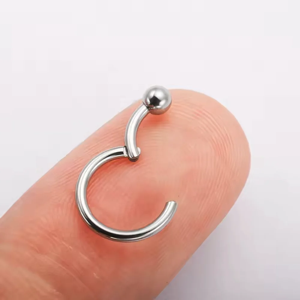 ASTM F136 Titanlegierung Feste Schnalle 2026 Nasenknochen-Ohrlochring Menschlicher Nasenring Nasenscheidewandring Piercing-Schmuck – Detail 4