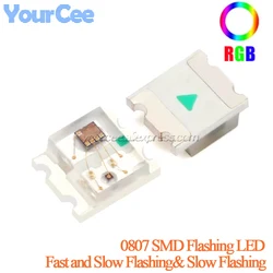 100pcs/20pcs Flashing LED SMD Diode 0805 RGB Diodo flash Alto Brilho Diod 0807 RGB Flash LED Color Fast Flash Slow Flash