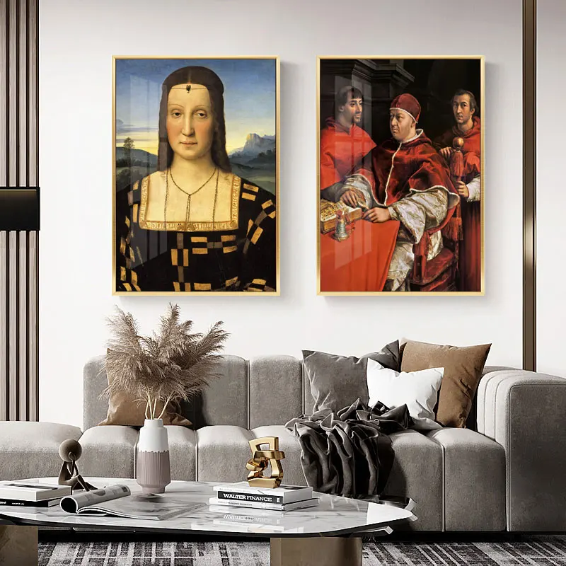 

Raffaello Sanzio Portrait Artwork Poster Renaissance Abstract Art Vintage Painting Canvas Print Wall Picture Living Room Decor