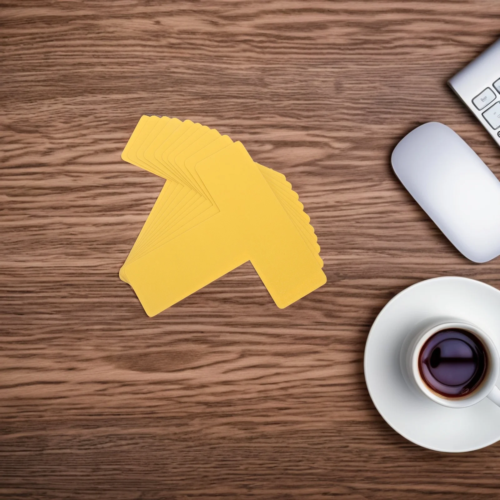 10pcs Yellow Positioning T-Shaped Self Adhesive Label Stickers For Desk Floor Marking Corner Organization Stickers Rectangle