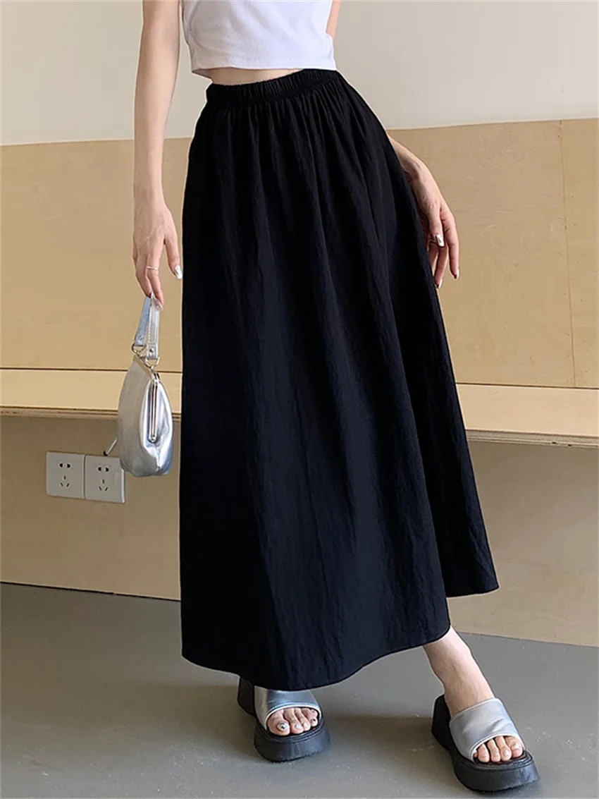 

PLAMTEE All Match Women Skirts Office Lady High Street Minimalist 2023 Fashion Autumn A-Line Stylish Chic Vintage Work Wear