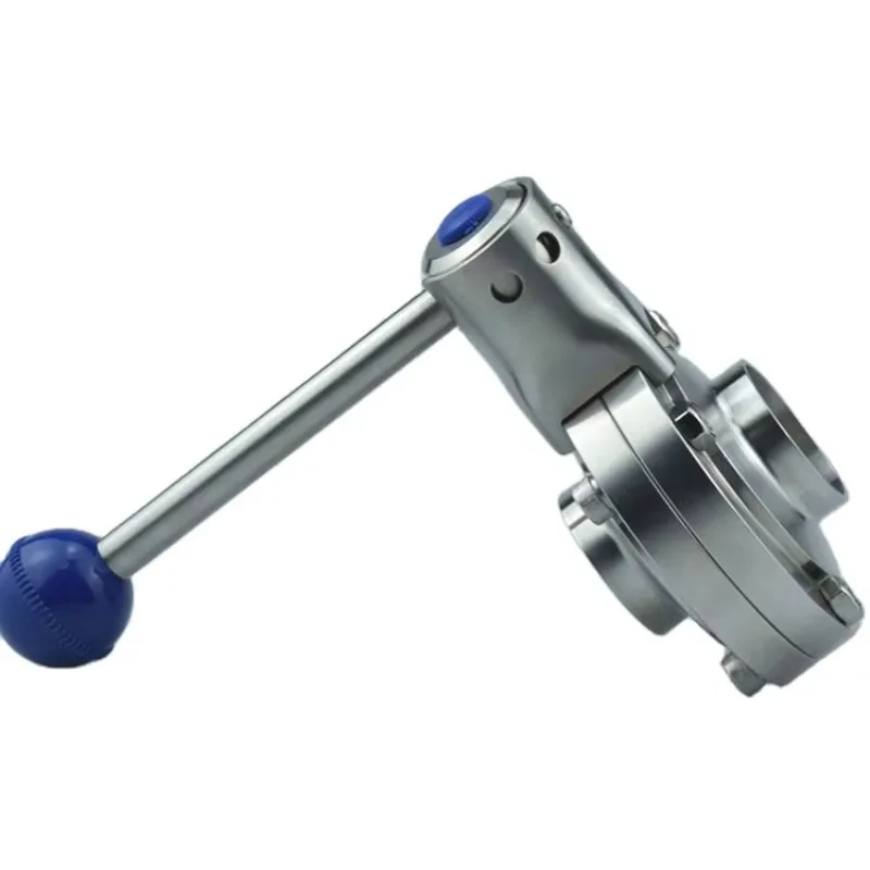 

Best Sale Food Grade Stainless Steel 304 316L Pull Handle Welded Clamped Sanitary Butterfly Valve