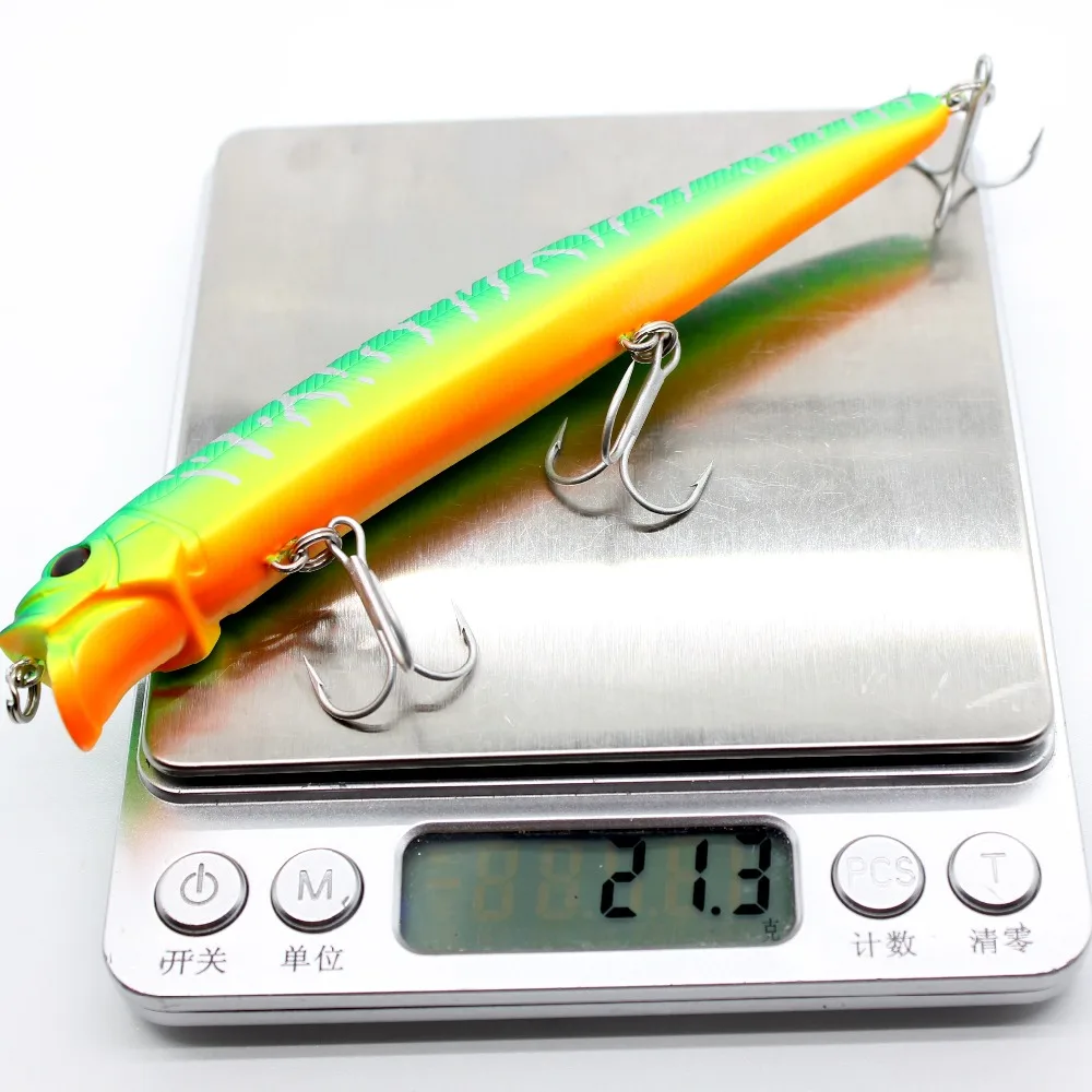 AOCLU Jerkbait Floating Wobblers 13cm 21g Hard Bait Minnow Popper Fishing Lure With Magnet for Long Casting Sea Bass 4# Hooks