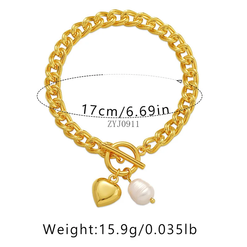 *Женский браслет-цепочка с плоскими звеньями в стиле хип-хоп, минималистичный браслет золотого цвета с подвеской в форме сердца, тенденции ювелирных изделий для девочек